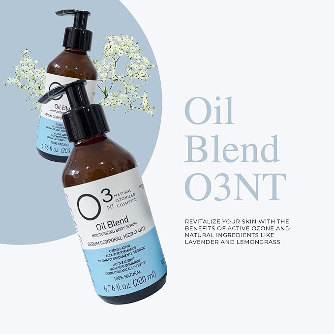 Moisturizing Body Serum Oil Blend - Skin Nourishment and Hydration - Active Ozone Therapy - High-Performance Natural Treatment - All Skin Types - 6.76 Fl Oz