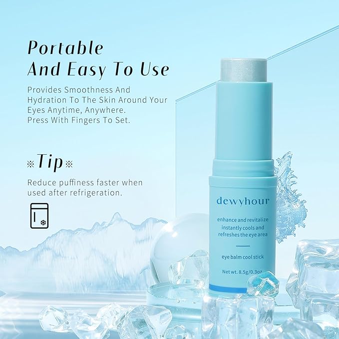 Eye Balm for Dark Circles: Cooling Eye Cream Under Eye Treatment, Cool Eye Stick Reduce Wrinkle & Puffiness, Hydrating Balm for Eye Bags Skin Care