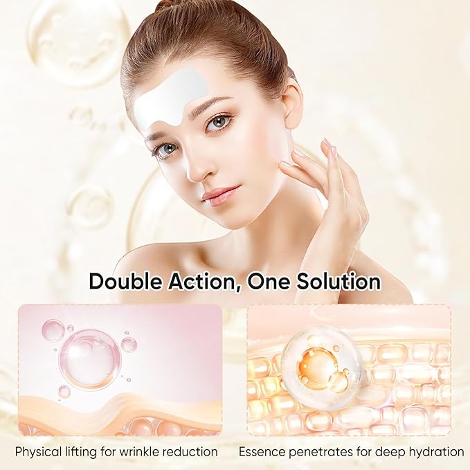 12Pcs Forehead Wrinkle Patches for Women, Hydrolyzed | Collagen | Vitamin E | Aloe Vera to Reduce Wrinkles Forehead Wrinkles Treatment Overnight (Milky white)