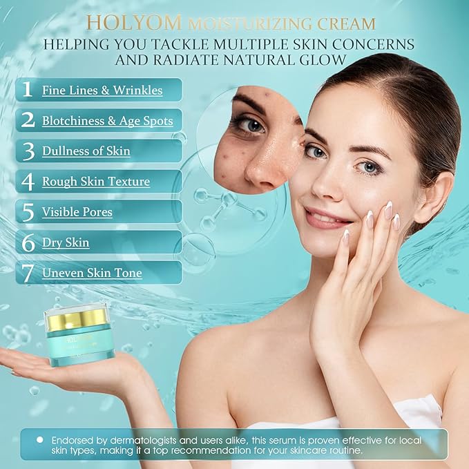 Anti-Aging Face Moisturizer - Daily Facial Moisturizing Cream Repair & Hydrate Natural Formula for Fine Lines & Wrinkles Hydrating Moisturizing, 1.7 Fl Oz