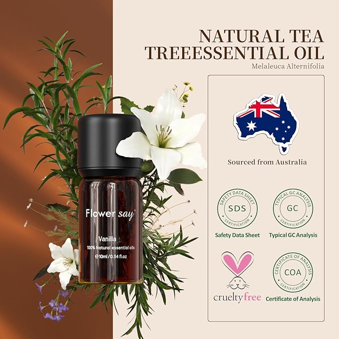 Vanilla Essential Oil 0.34Oz - 100% Pure Natural MAX Undiluted Premium Therapeutic Grade Essential Oils for Diffuser/Skin Care/Massage/Hair/Toenails