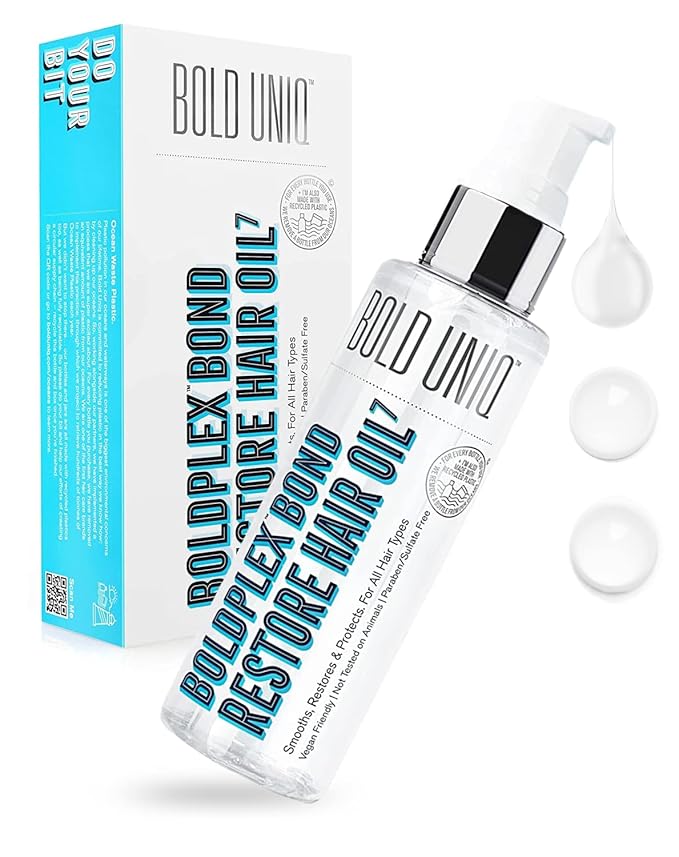 BOLD UNIQ Purple Hair Mask, BoldPlex 6 Hair Serum & BoldPlex 7 Hair Oil Bundle - Remove Brassiness & Yellow Tones, Strengthen, Protect Damaged Hair & Reduce Frizz, Paraben Sulfate-free, Vegan Friendly