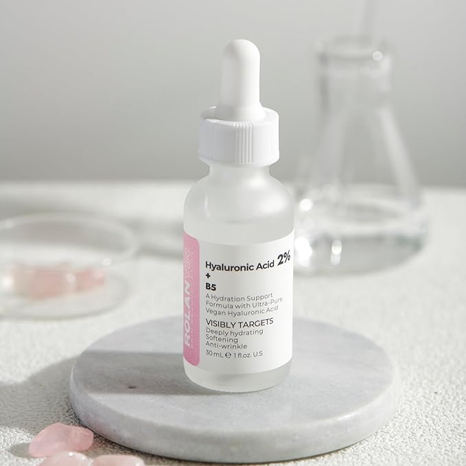 ROLANYIN Hyaluronic Acid 2% + Vitamin B5 Facial Serum for Intense Hydration Plumping and Nourishing Soothing Anti Aging Benefits Skin Repair and Elasticity Enhancement Skin Care