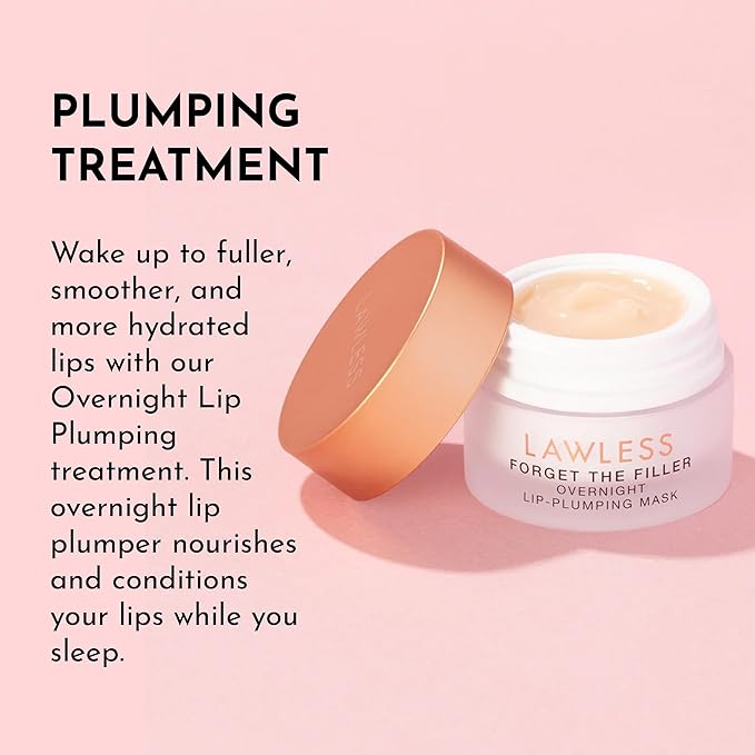 Women's Forget The Filler Overnight Lip Plumping, Birthday Cake, 0.28 Ounce