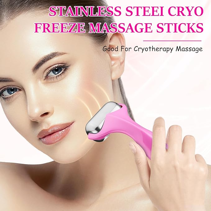 360° Rotating Ice Roller for Face-Stainless Steel Facial Massage Tool for Skin Tightening, Ice Face Roller -Wrinkle Reduction & Dark Circle Relief, Gift for Skincare Enthusiasts.