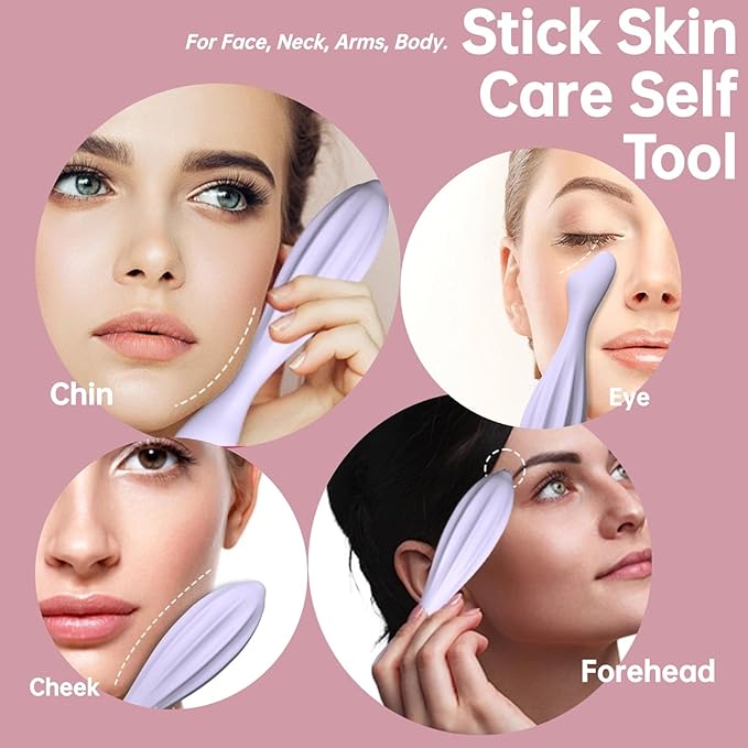 Silicone Facial Massage Roller, Face Massager Skin Lifting Tool Shapes Face Curves, Skin Care Beauty Lifting Contouring Massage Tool Reduces Tiredness Promote Circulation for Women (Pink)