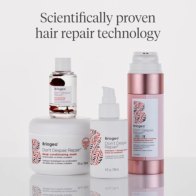 Briogeo Don't Despair, Repair! Moisture + Damage Defense Leave-In Treatment, Seals Split Ends and Repairs Dry, Damaged Hair, Protect Against Future Damage, Vegan, Cruelty-Free, 4 fl oz