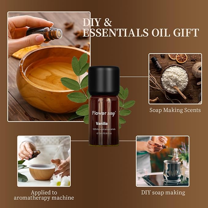 Vanilla Essential Oil 0.34Oz - 100% Pure Natural MAX Undiluted Premium Therapeutic Grade Essential Oils for Diffuser/Skin Care/Massage/Hair/Toenails