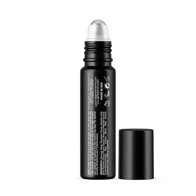 Eye Roller Serum for Men & Men's Collagen Eye Cream | Depuffing Eye Roller Ball for Dark Circles & Puffiness | Collagen & Caffeine Eye Cream with Hyaluronic Acid- Eye Skincare Kit- 2 Count