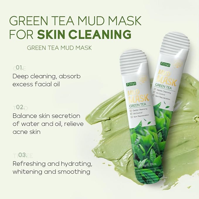 Green Tea Skincare Set, Organic Skin Care Kits Gift Set for Women/Girls, Facial Skincare Routine Kit with Cleanser, Toner, Serum, Cream, Lotion, Eye Cream, Hydrated Skincare Starter Beauty Gift Set