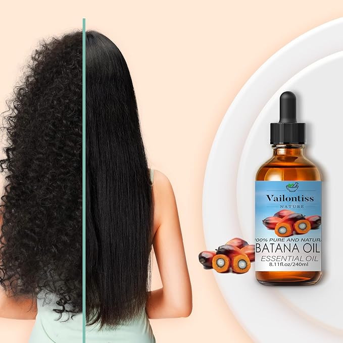 Batana Oil, Batana Oil for Hair Growth, Strengthens Hair, Massages Skin, Suitable for All Hair Types and Skin Types (Batana Oil, 8 Fl Oz)