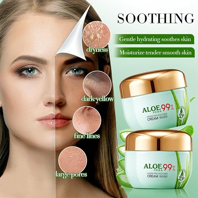 Aloe Vera Skin Care Set, Organic Aloe Vera Moisturiser Skincare Set, Aloe Vera Skin Care Routine Kit For Women Hydraing & Repair, 99% Aloe Vera With Cleanser,Face Cream,Toner,Eye Cream,Face Mask