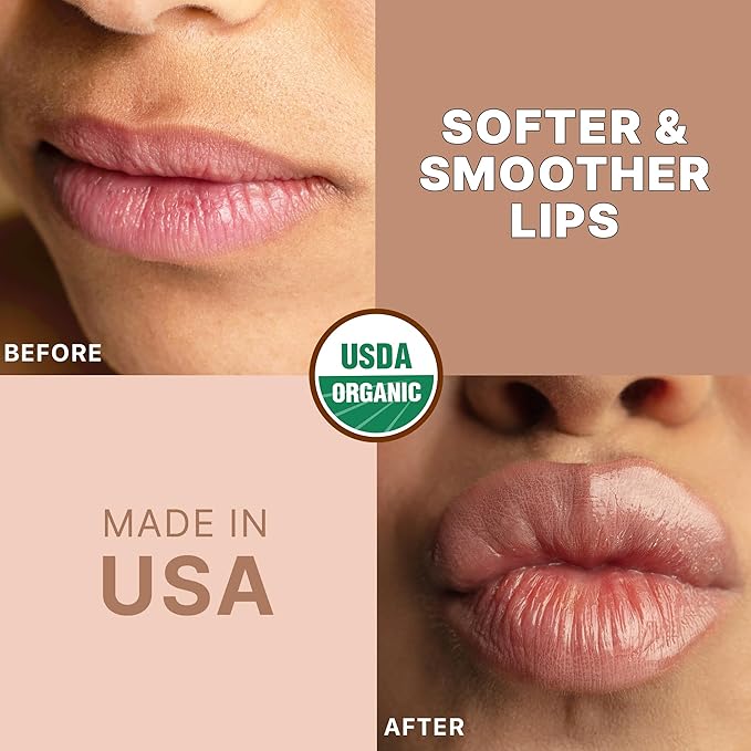 Lip Scrub Exfoliator Vanilla - USA Made Sugar Lip Scrubber with Natural & Organic Ingredients