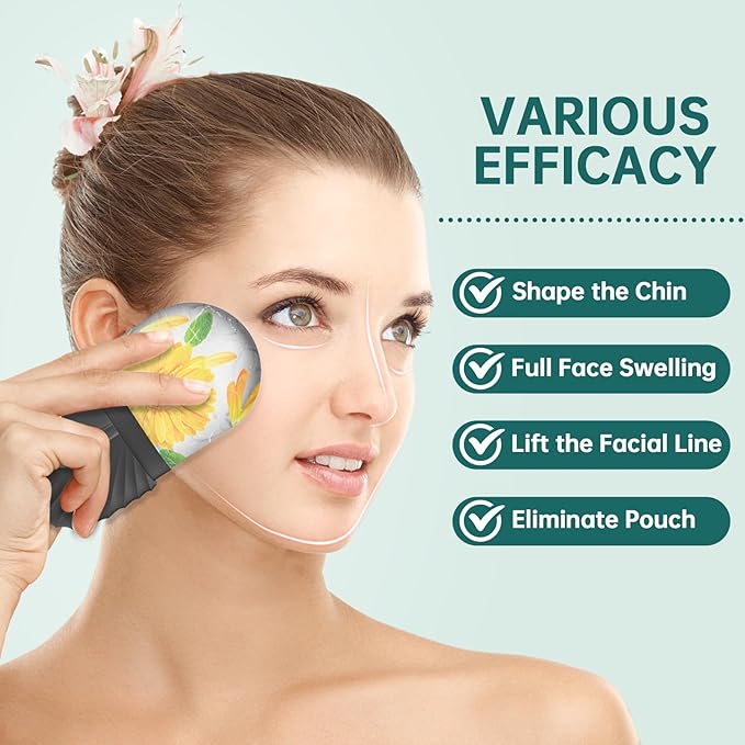 Ice Face Roller, Ice Cube Roller for Face,Facial Beauty Ice Roller Skin Care Tools,De-Puff Eye Bags, Reduce Migraine Pain(Black)