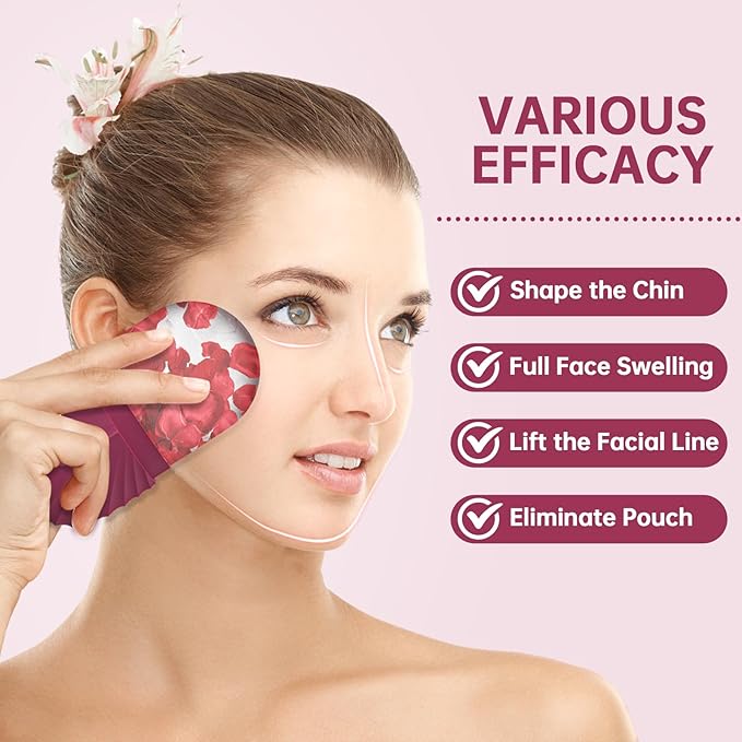 Ice Face Roller, Ice Cube Roller for Face,Facial Beauty Ice Roller Skin Care Tools,De-Puff Eye Bags, Reduce Migraine Pain(Red)