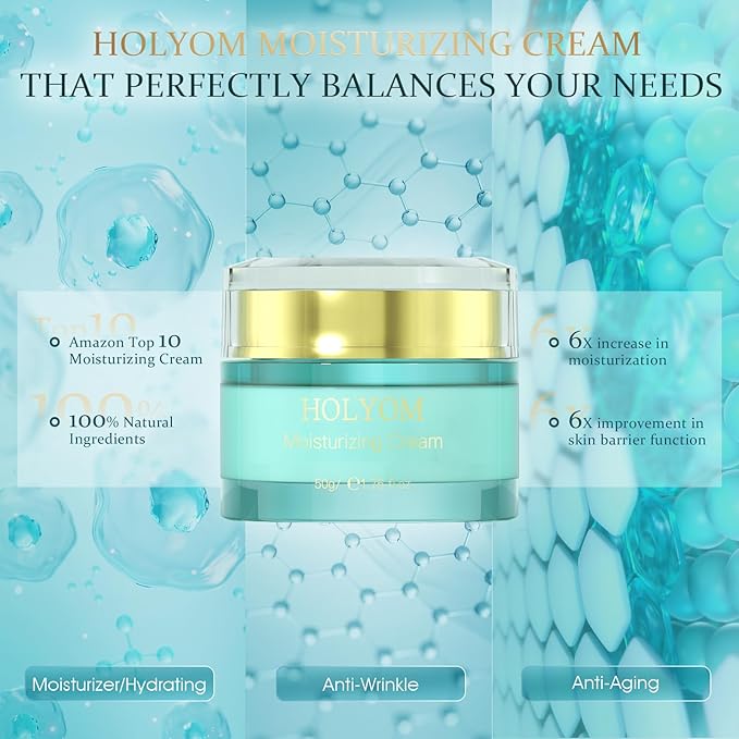 Anti-Aging Face Moisturizer - Daily Facial Moisturizing Cream Repair & Hydrate Natural Formula for Fine Lines & Wrinkles Hydrating Moisturizing, 1.7 Fl Oz