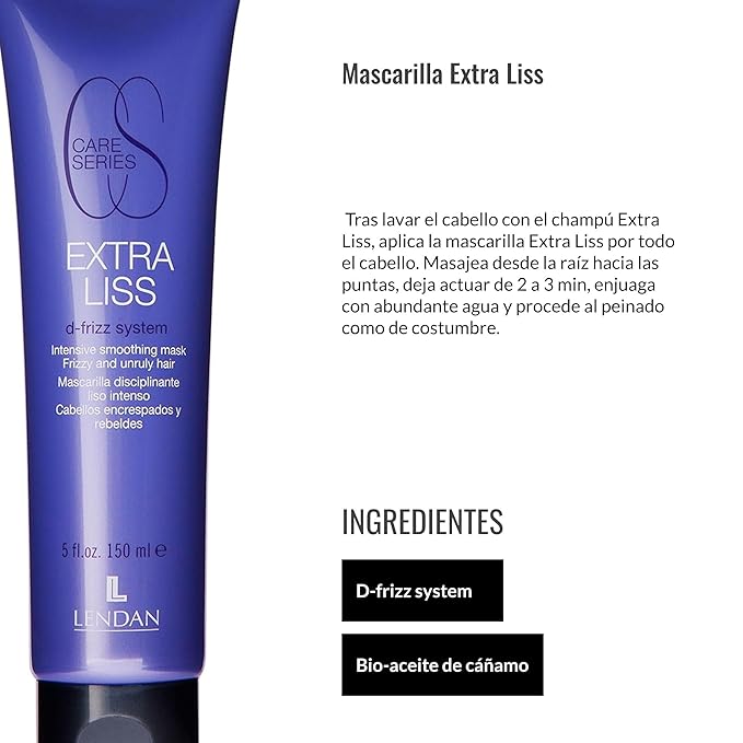 Lendan - Smoothing Hair Mask - Extra Liss Mask - 150 ml - for Frizzy and Unruly Hair - Hydrates, Nourishes, and Repairs the Cuticle - for Long-Lasting Smoothness - Anti-Frizz Hair
