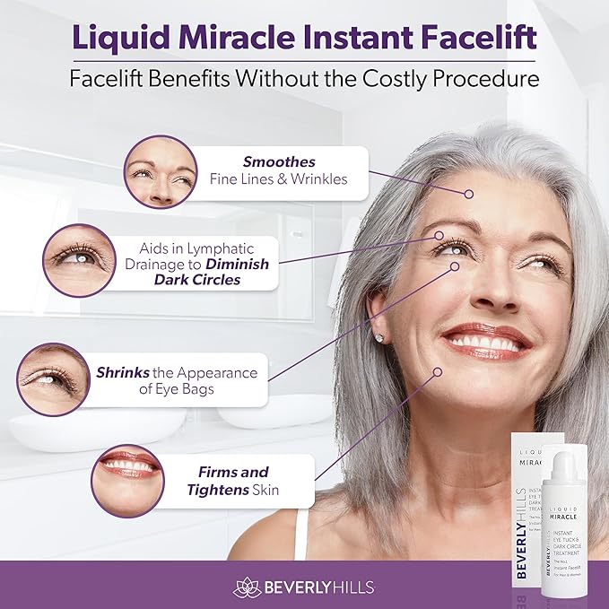 Beverly Hills Instant Facelift Anti Aging Eye Serum Treatment & Mens Instant Facelift Bundle with Discount - For Dark Circles, Puffy Eyes, Wrinkles & Under Eye Bags | 30mL (120 Days Supply Each)
