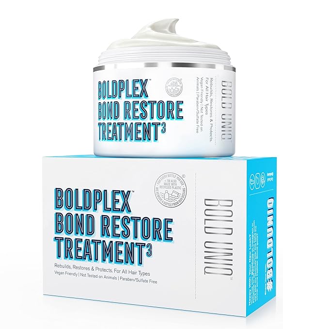 BOLD UNIQ Heat Protectant Spray & Boldplex 3 Bundle for Hair: Thermal Protector up to 450ºF, Bond Repair Protein Treatment Mask for Dry, Damaged Hair - Paraben & Sulfate-Free