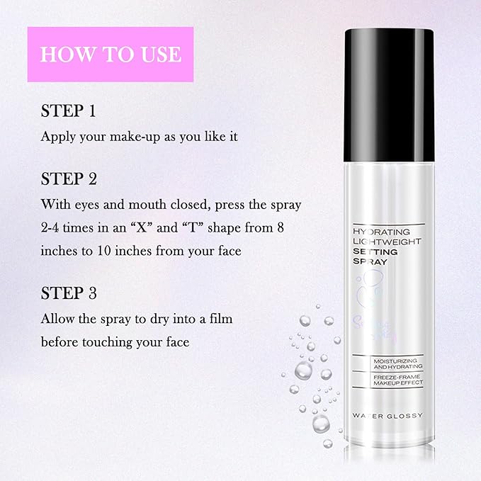2PCS Hydrating Setting Spray,Long Lasting Makeup Setting Spray Set,Glowing and Matte Finishing Facial Mist,Lightweight Oil Control Face Mist for Make Up, 3.5 Fl Oz