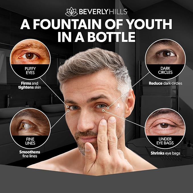 Beverly Hills V-lift Instant Eye Lift & Mens Instant Facelift Bundle with Discount - Eye Serum Treatment for Dark Circles, Wrinkles & Under Eye Bags for Women & Men, 30mL (120 Days Supply Each)