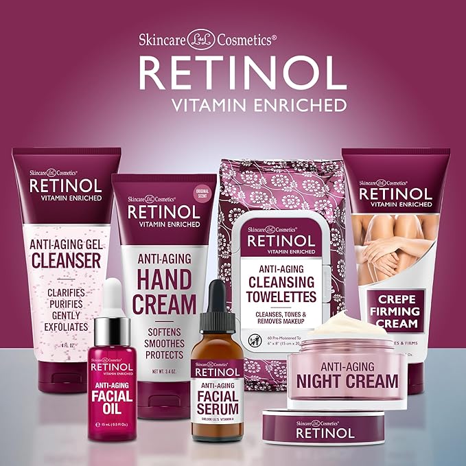 Retinol Super Face Lift - Visibly firms and tightens for a lifted, younger look. Infused, with Vitamins C & E + Retinol Eye Gel - Reduces Puffiness & Dark Circles, Restores Elasticity