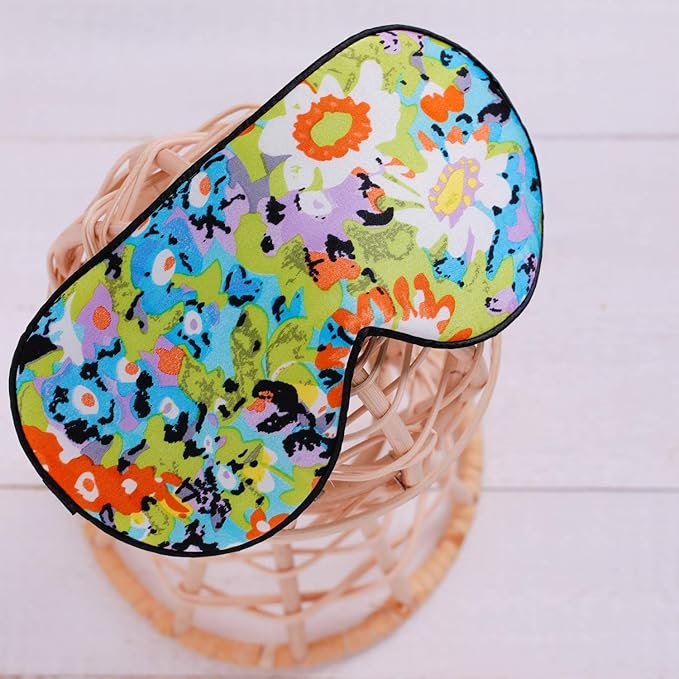 Maxfeel 100% Pure Silk Eye Mask - Sleep Eye Cover in Printed Colors (#17)