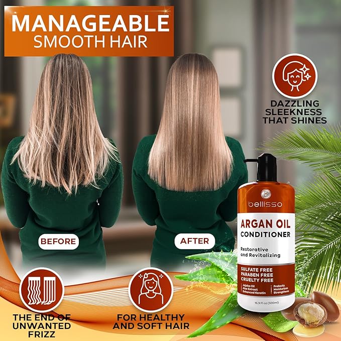 BELLISSO Argan Oil Conditioner and Moroccan Argan Oil Mask