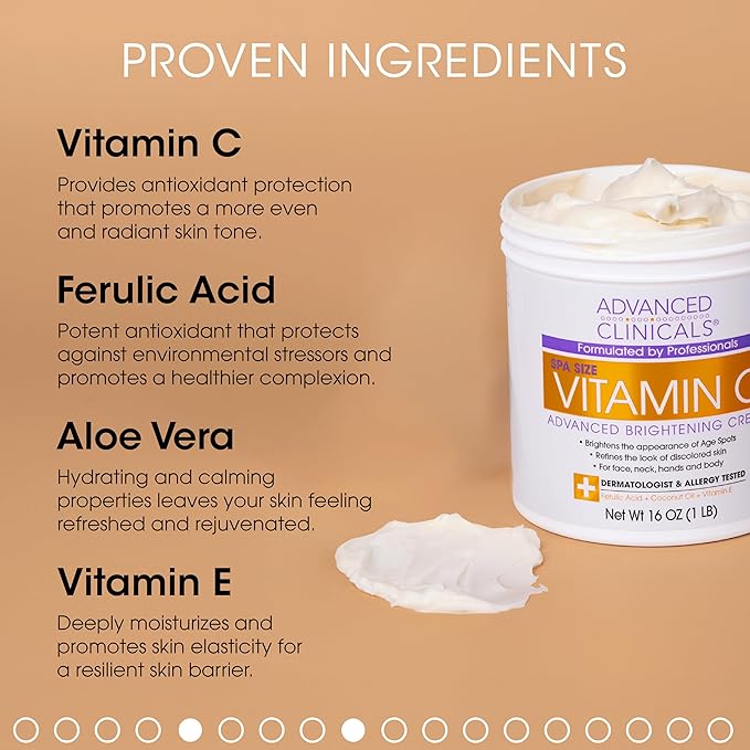 Advanced Clinicals Vitamin C Brightening Cream + Puffy Under Eye Brightening Serum Set