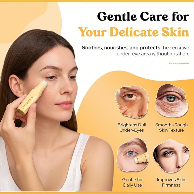 BellaBLISS Vitamin C Eye Balm Stick โ Lightweight Under Eye Cream for Puffiness, Dark Circles & Wrinkles โ Made in Korea โ 0.35 oz / 10 g โ Pack of 1