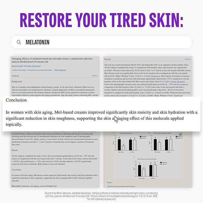 Time Return Melatonin Cream | Face Hydrating Cream & Face Moisturizer for Dry Skin | Relaxing Face Cream for Women & Men | Melatonin Face Cream for Resilient Skin, 1.76 oz