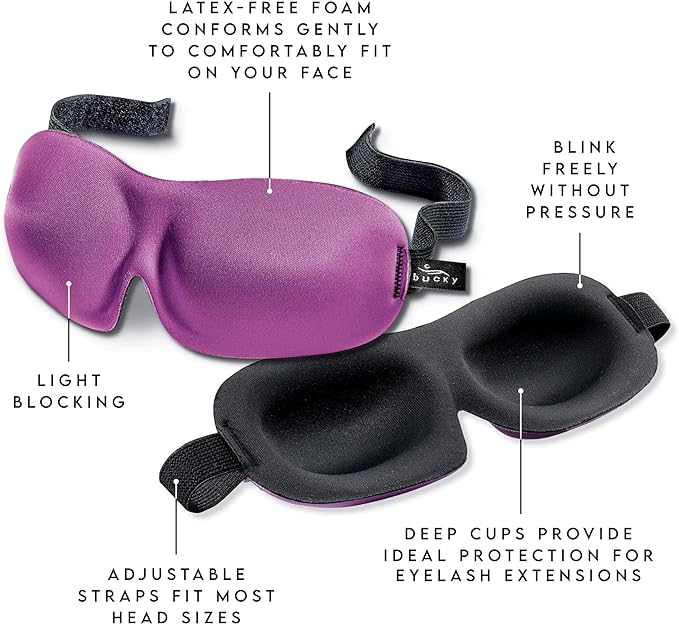 Bucky 40 Blinks No Pressure Beauty & Travel Eye Masks, Gray Dots
