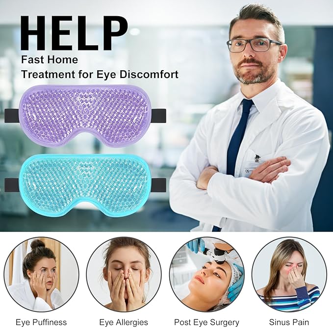 BeeVines Gel Eye Masks & Silk Sleep Mask