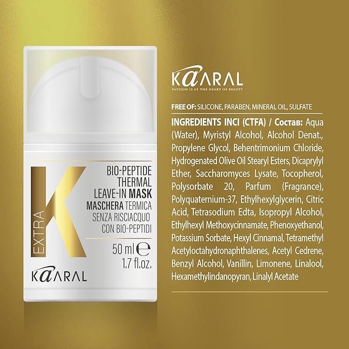 ExtraK Bio-Peptide Thermal Leave-In Hair Mask (50ml), 4-Minute Repair & Heat Protection, Strengthens Damaged Hair, Restores Shine & Elasticity, Professional Keratin Treatment