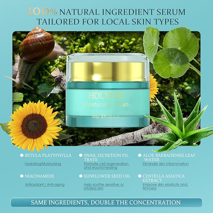 Anti-Aging Face Moisturizer - Daily Facial Moisturizing Cream Repair & Hydrate Natural Formula for Fine Lines & Wrinkles Hydrating Moisturizing, 1.7 Fl Oz