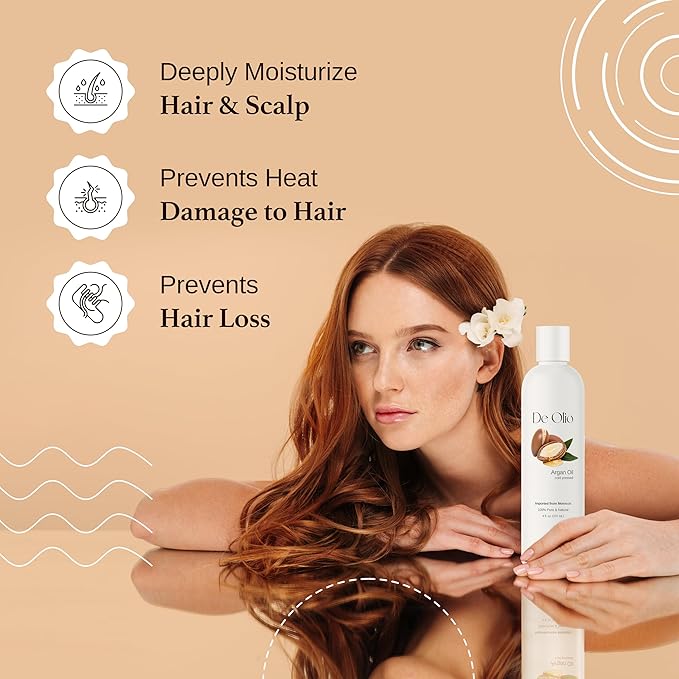 | Argan Oil of Morocco | 100% Pure & Natural Cold Pressed Argan Oil for Hair, Skin, Face | Refined Moroccan Hair Oil for Moisturizing & Straightening | 4fl. oz. (118 mL)