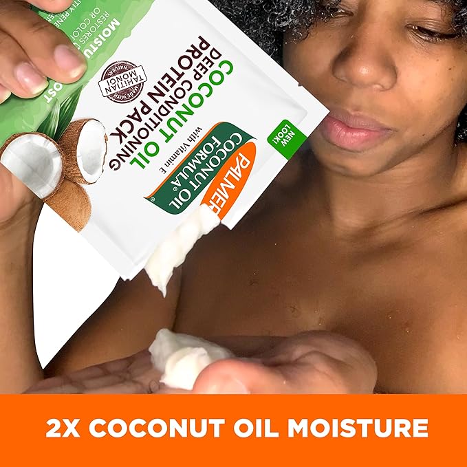 Palmer's Coconut Oil Formula Moisture Boost Protein Pack, Hair Treatment for Dry, Damaged, Over-Processed and Colored Hair, 2.1 Ounce (Pack of 12)