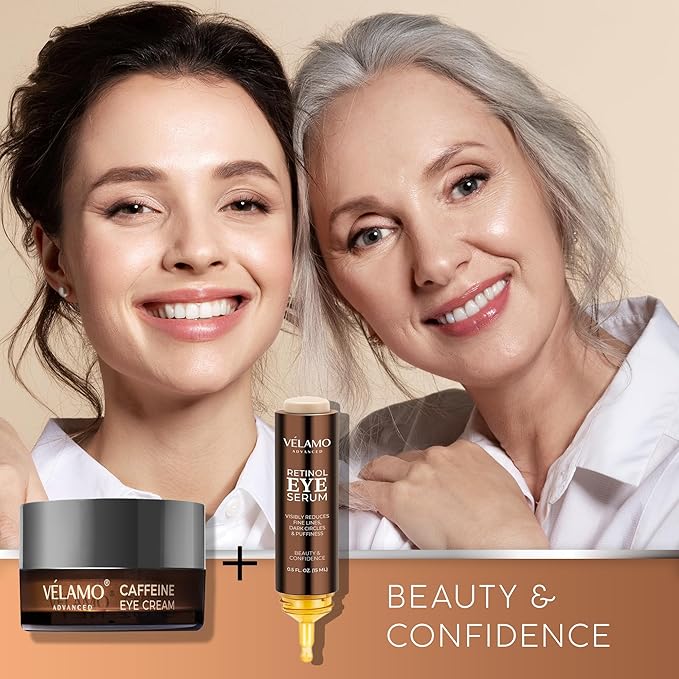 Caffeine Eye Cream for Dark Circles: Under Eye Serum for Puffiness Bags Wrinkles Fine Lines - Anti Aging Firming Tightening 0.5oz/15g