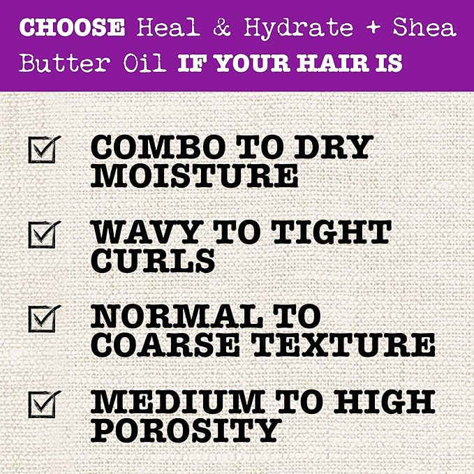 Maui Moisture Heal & Hydrate + Shea Butter Hair Mask & Leave-In Conditioner Treatment to Deeply Nourish Curls & Help Repair Split Ends, Vegan, Silicone, Paraben & Sulfate-Free, 12 Ounce