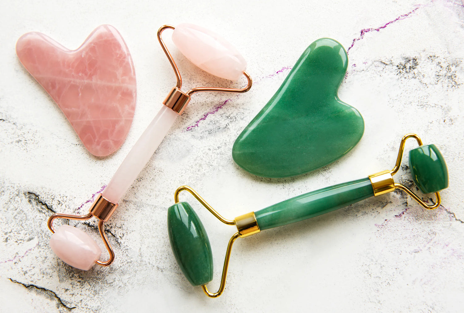 Jade facial roller for skincare and circulation