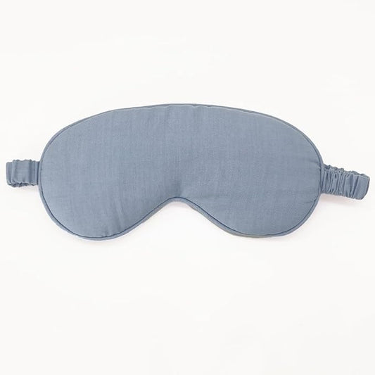 Linen Eye Mask for Girls,Travel Breathable Sleep Mask,Adjustable Strap, Hypoallergenic, Cooling with Travel Bag Gift Package(Sky Blue)