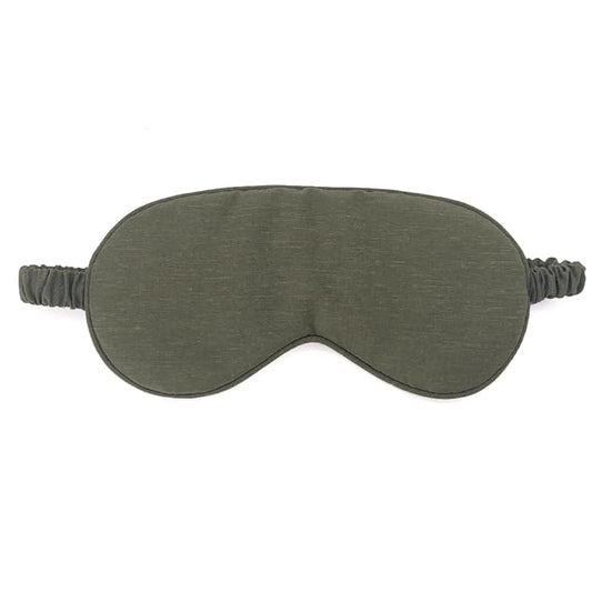 Linen Eye Mask for Girls,Travel Breathable Sleep Mask,Adjustable Strap, Hypoallergenic, Cooling with Travel Bag Gift Package(Dark Olive)