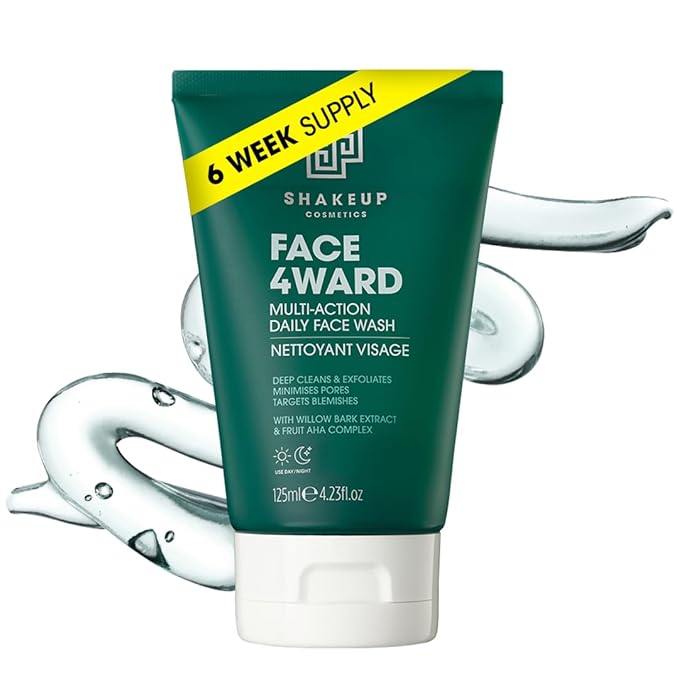 Mens 4-Piece Skin Kit for Clearer Skin, Targets Blemishes, Vegan Formula with Daily Face Wash, Clarifying Toner, Purifying Mask & Moisturiser Stick. Aka. SHAKEUP CLEAR SKIN KIT