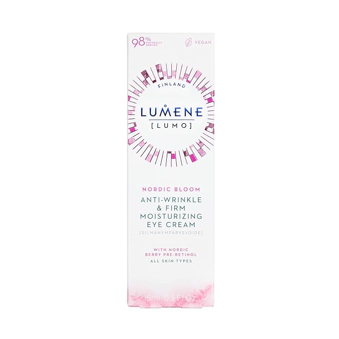 Lumene Anti Wrinkle & Firm Moisturizing Eye Cream - Skin Firming & Hydrating Nordic Berry Pre-Retinol Eye Cream for Dark Circles + Under Eye Bags - Vegan Eye Cream for Wrinkles & Fine Lines (.50z)