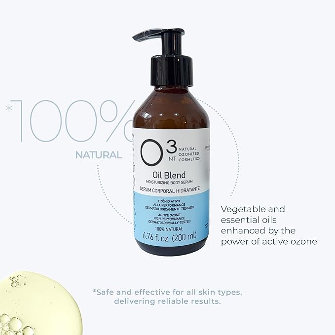 Moisturizing Body Serum Oil Blend - Skin Nourishment and Hydration - Active Ozone Therapy - High-Performance Natural Treatment - All Skin Types - 6.76 Fl Oz