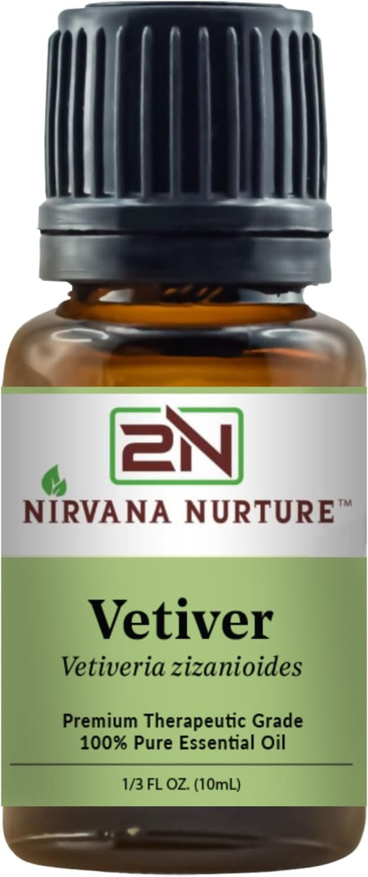 Vetiver Essential Oil 100% Pure Premium Therapeutic Grade, Undiluted - Aromatherapy Diffuser for Calm and Relaxation, Skin Care, Hair Care