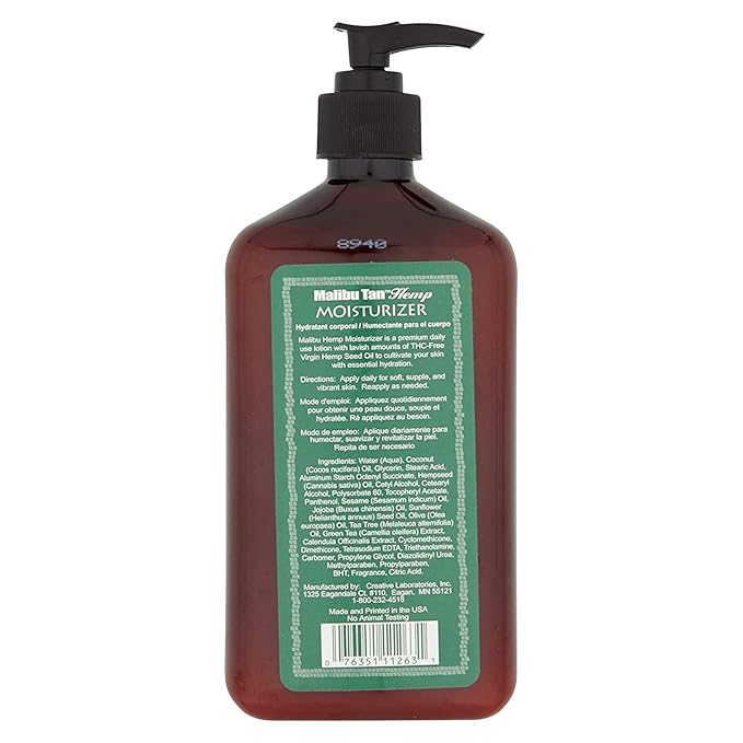 Malibu Tan For Dry Skin Hemp Body Lotion, 18 fl oz (3 Pack)