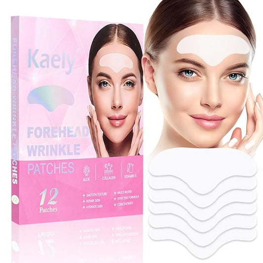 evpct 12Pcs Forehead Wrinkle Patches Face Tape Smoothing Facial Anti Wrinkle Patches for Face Wrinkles Overnight