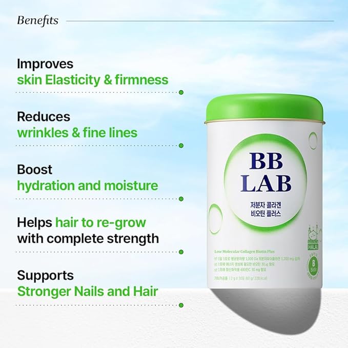 [Lowest Price Deals Set] Collagen Powder S, HSN Biotin Collagen, Powder Stick Korean Marine Collagen, Fish Collagen, Vitamin C, Biotin, Fast Absorption, Fruit Flavored