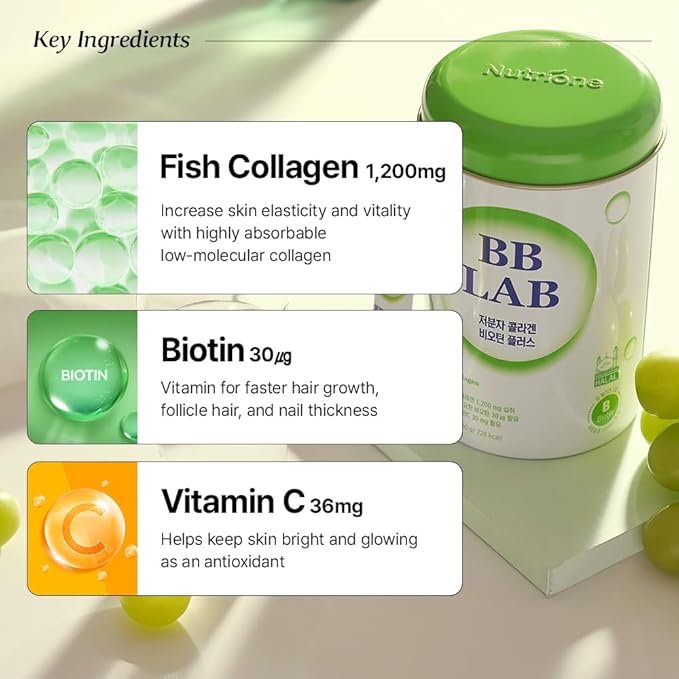 [Lowest Price Deals Set] Collagen Powder S, HSN Biotin Collagen, Powder Stick Korean Marine Collagen, Fish Collagen, Vitamin C, Biotin, Fast Absorption, Fruit Flavored